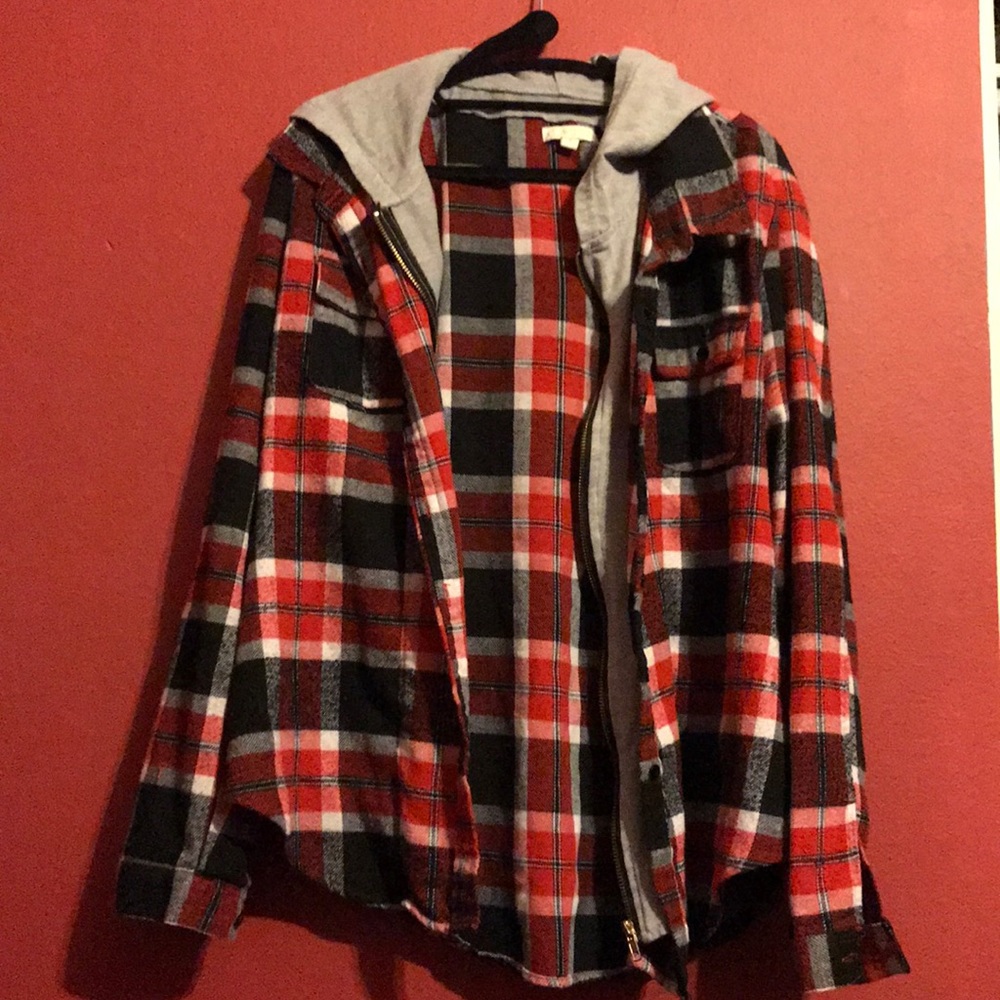 Flannel with hood